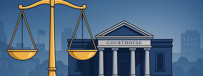 Court building and scales